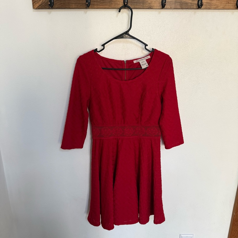 American Rag Red Lace Mini Dress